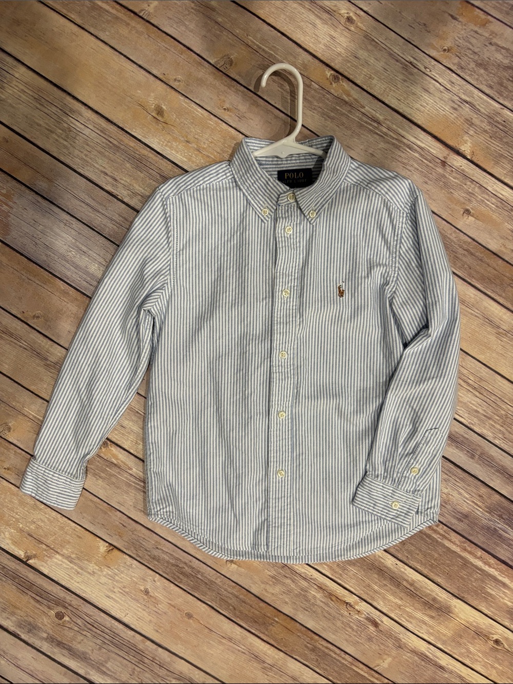 Polo by Ralph Lauren Blue and White Stripe Button-Down Shirt